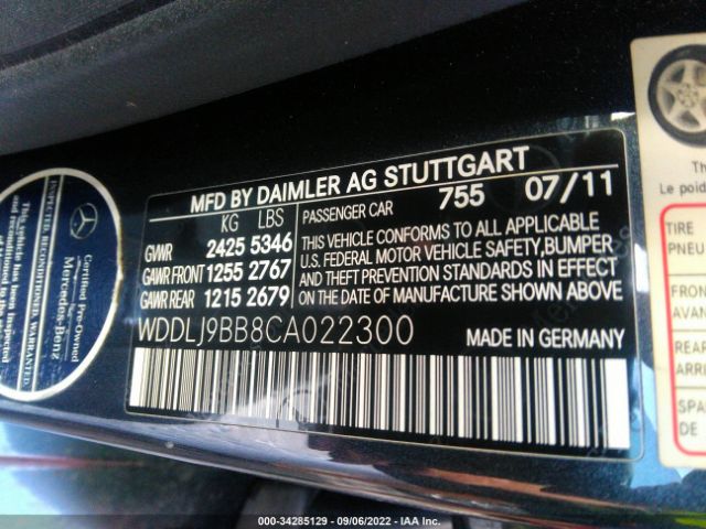 Photo 8 VIN: WDDLJ9BB8CA022300 - MERCEDES-BENZ CLS-CLASS 