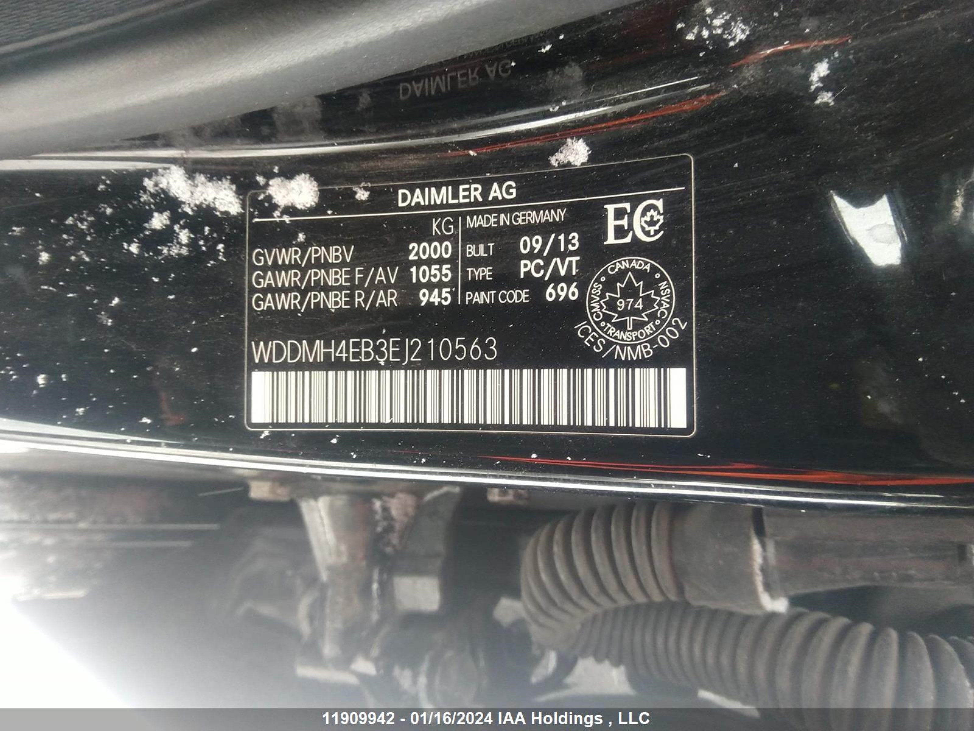 Photo 8 VIN: WDDMH4EB3EJ210563 - MERCEDES-BENZ B-KLASSE 