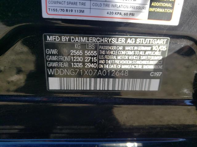 Photo 11 VIN: WDDNG71X07A012648 - MERCEDES-BENZ S 550 