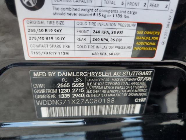 Photo 11 VIN: WDDNG71X27A080188 - MERCEDES-BENZ S 550 