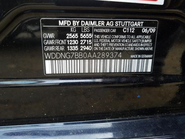 Photo 9 VIN: WDDNG7BB0AA289374 - MERCEDES-BENZ S 550 