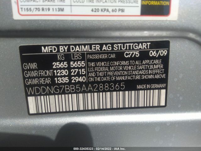 Photo 8 VIN: WDDNG7BB5AA288365 - MERCEDES-BENZ S-CLASS 