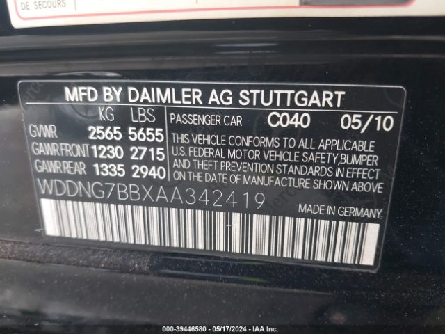 Photo 8 VIN: WDDNG7BBXAA342419 - MERCEDES-BENZ S-CLASS 