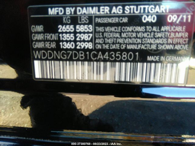 Photo 8 VIN: WDDNG7DB1CA435801 - MERCEDES-BENZ S-CLASS 