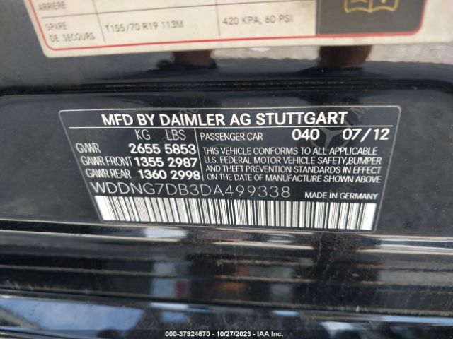 Photo 8 VIN: WDDNG7DB3DA499338 - MERCEDES-BENZ S-CLASS 