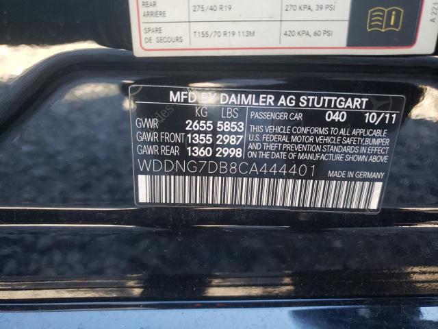 Photo 11 VIN: WDDNG7DB8CA444401 - MERCEDES-BENZ S 550 