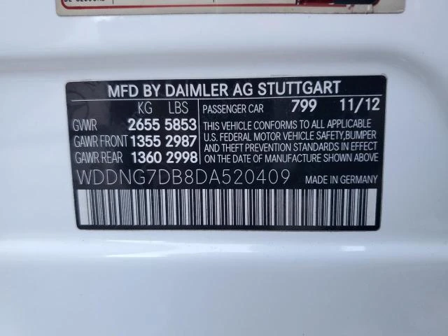 Photo 11 VIN: WDDNG7DB8DA520409 - MERCEDES-BENZ S 550 