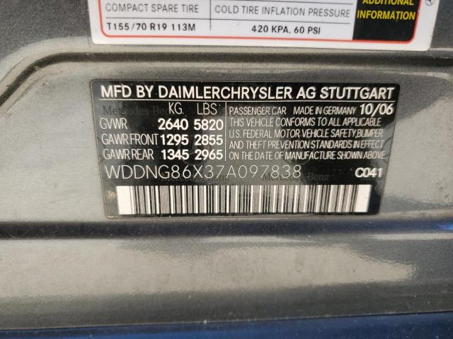 Photo 11 VIN: WDDNG86X37A097838 - MERCEDES-BENZ S-CLASS 