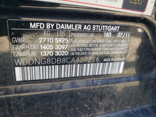 Photo 9 VIN: WDDNG8DB8CA427216 - MERCEDES-BENZ S 350 BLUE 