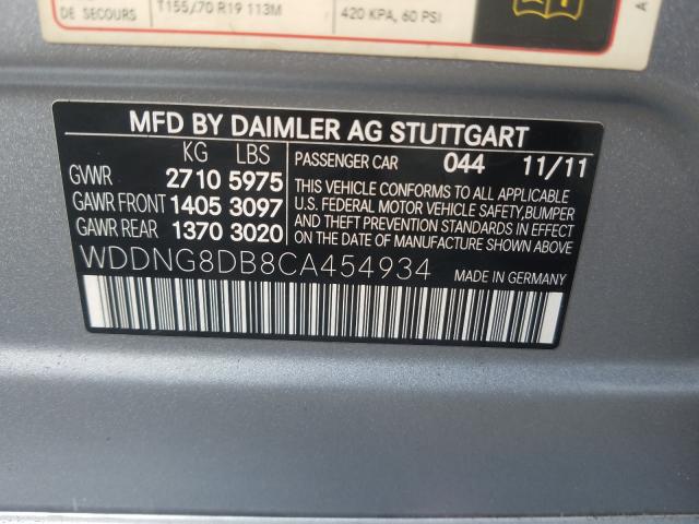 Photo 9 VIN: WDDNG8DB8CA454934 - MERCEDES-BENZ S 350 BLUE 