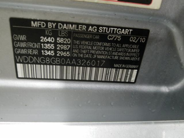 Photo 9 VIN: WDDNG8GB0AA326017 - MERCEDES-BENZ S 550 4MAT 