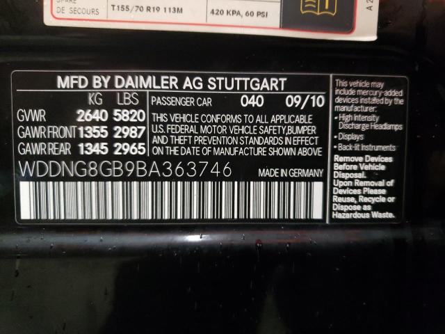 Photo 9 VIN: WDDNG8GB9BA363746 - MERCEDES-BENZ S 550 4MAT 