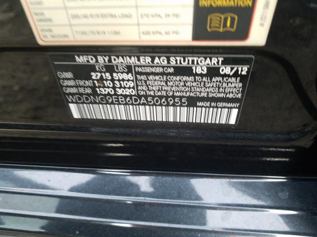 Photo 9 VIN: WDDNG9EB6DA506955 - MERCEDES-BENZ S 550 4MAT 