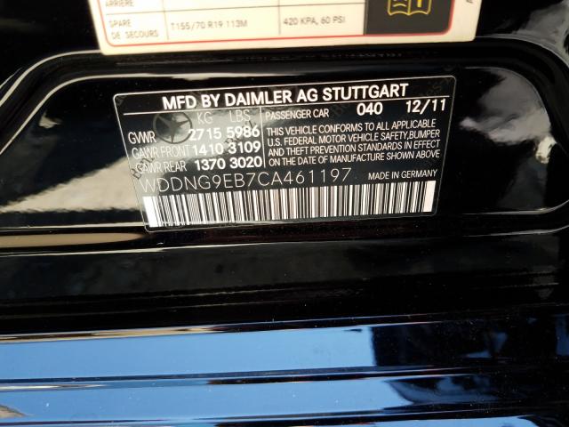 Photo 9 VIN: WDDNG9EB7CA461197 - MERCEDES-BENZ S 550 4MAT 