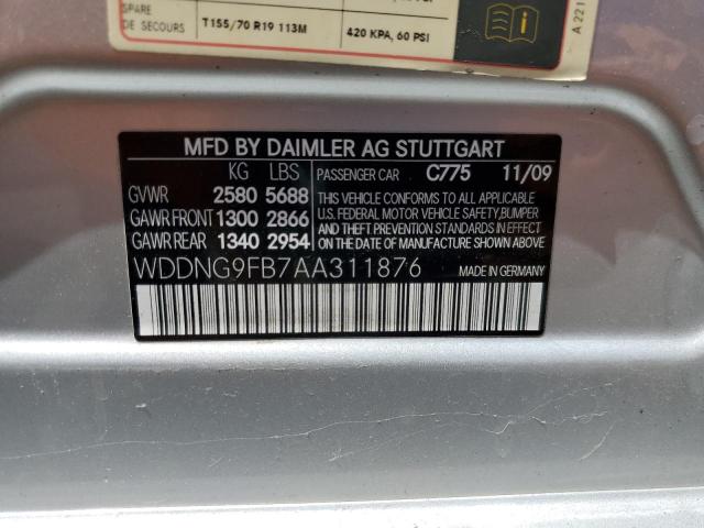 Photo 11 VIN: WDDNG9FB7AA311876 - MERCEDES-BENZ S-CLASS 