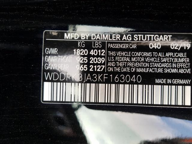 Photo 9 VIN: WDDPK3JA3KF163040 - MERCEDES-BENZ SLC 300 