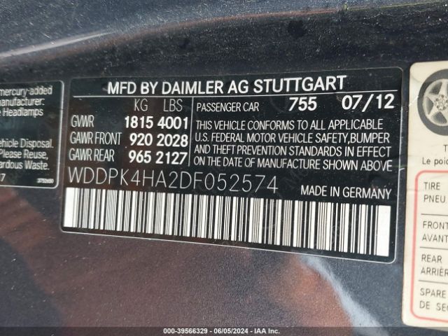 Photo 8 VIN: WDDPK4HA2DF052574 - MERCEDES-BENZ SLK-CLASS 