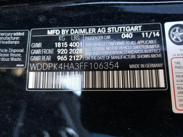 Photo 9 VIN: WDDPK4HA3FF106354 - MERCEDES-BENZ SLK 250 