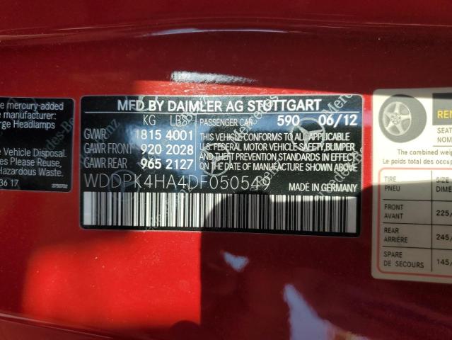 Photo 12 VIN: WDDPK4HA4DF050549 - MERCEDES-BENZ SLK 250 