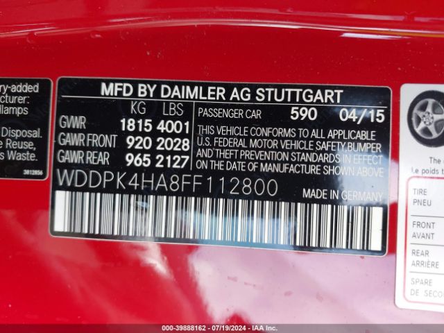 Photo 8 VIN: WDDPK4HA8FF112800 - MERCEDES-BENZ SLK-CLASS 