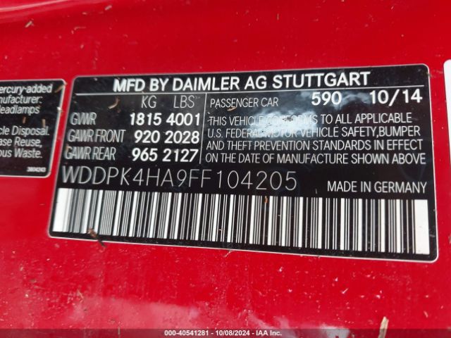 Photo 8 VIN: WDDPK4HA9FF104205 - MERCEDES-BENZ SLK-CLASS 