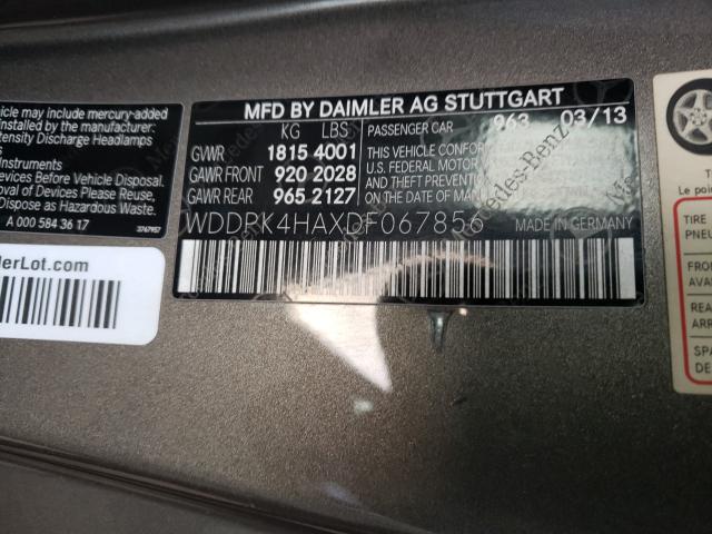 Photo 9 VIN: WDDPK4HAXDF067856 - MERCEDES-BENZ SLK 250 