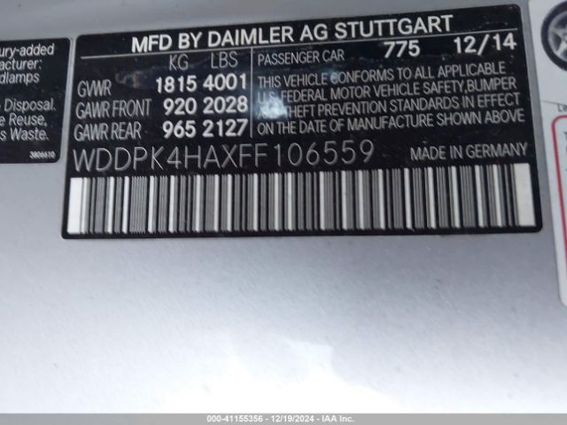 Photo 8 VIN: WDDPK4HAXFF106559 - MERCEDES-BENZ SLK-CLASS 