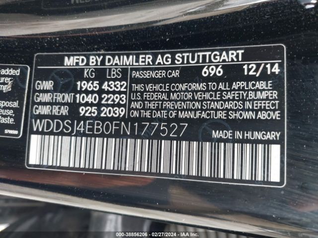 Photo 8 VIN: WDDSJ4EB0FN177527 - MERCEDES-BENZ CLA 250 