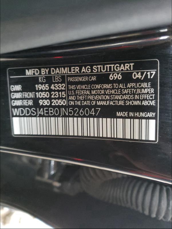 Photo 9 VIN: WDDSJ4EB0JN526047 - MERCEDES-BENZ CLA 250 