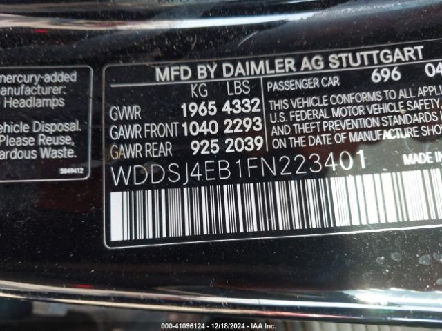 Photo 8 VIN: WDDSJ4EB1FN223401 - MERCEDES-BENZ CLA-CLASS 