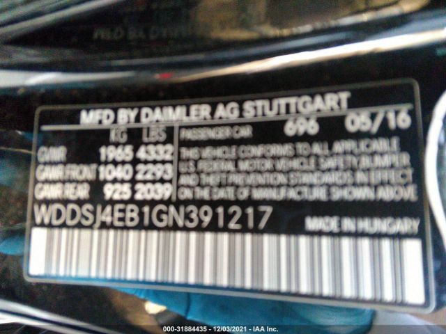 Photo 8 VIN: WDDSJ4EB1GN391217 - MERCEDES-BENZ CLA 