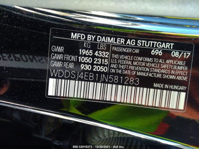 Photo 8 VIN: WDDSJ4EB1JN581283 - MERCEDES-BENZ CLA 