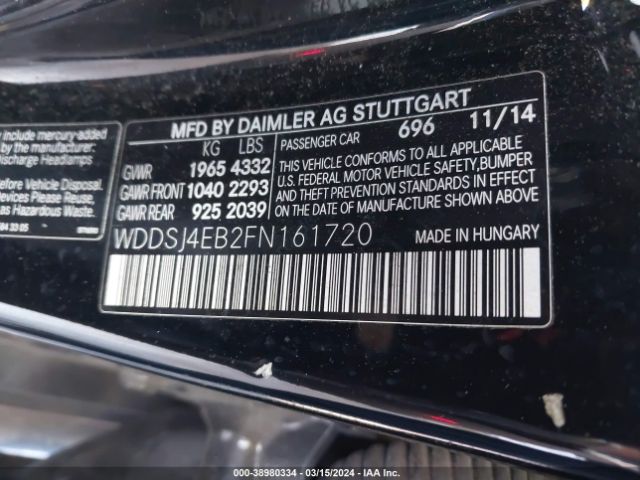 Photo 8 VIN: WDDSJ4EB2FN161720 - MERCEDES-BENZ CLA 250 