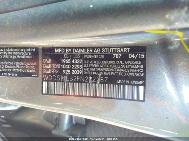 Photo 8 VIN: WDDSJ4EB2FN222287 - MERCEDES-BENZ CLA-CLASS 