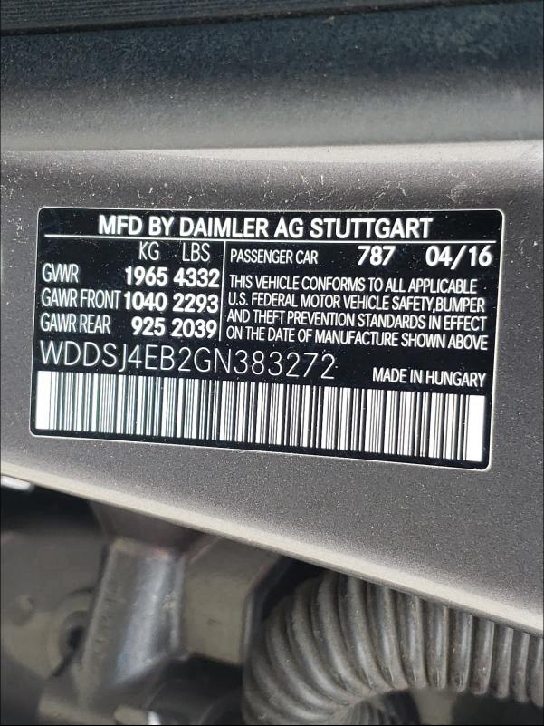 Photo 9 VIN: WDDSJ4EB2GN383272 - MERCEDES-BENZ CLA 250 