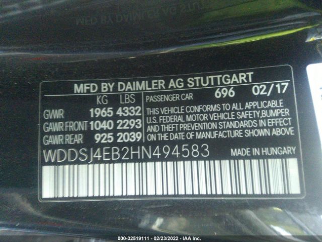 Photo 8 VIN: WDDSJ4EB2HN494583 - MERCEDES-BENZ CLA 