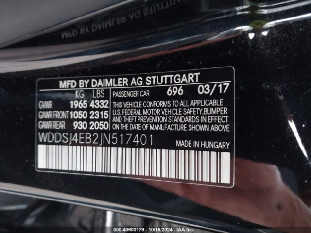 Photo 8 VIN: WDDSJ4EB2JN517401 - MERCEDES-BENZ CLA-CLASS 