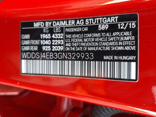 Photo 9 VIN: WDDSJ4EB3GN329933 - MERCEDES-BENZ CLA 250 