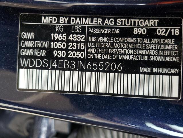 Photo 11 VIN: WDDSJ4EB3JN655206 - MERCEDES-BENZ CLA-CLASS 