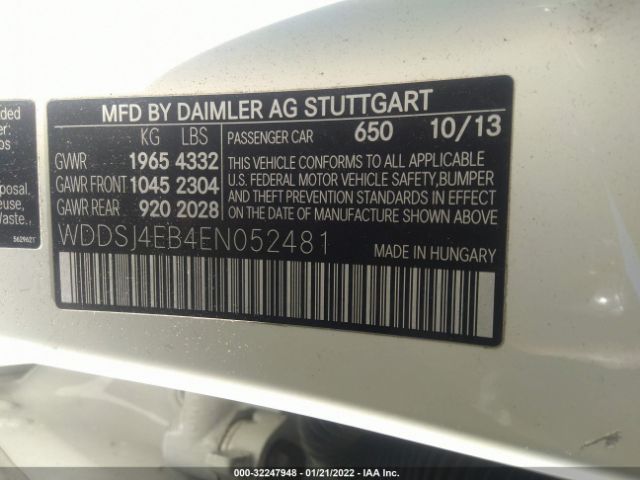 Photo 8 VIN: WDDSJ4EB4EN052481 - MERCEDES-BENZ CLA-CLASS 