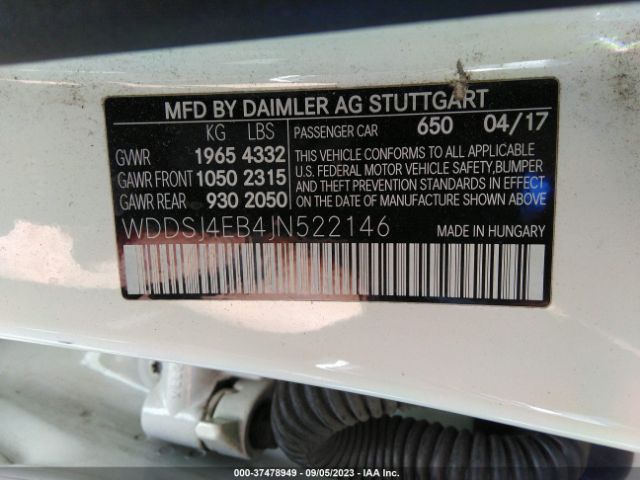 Photo 8 VIN: WDDSJ4EB4JN522146 - MERCEDES-BENZ CLA 250 