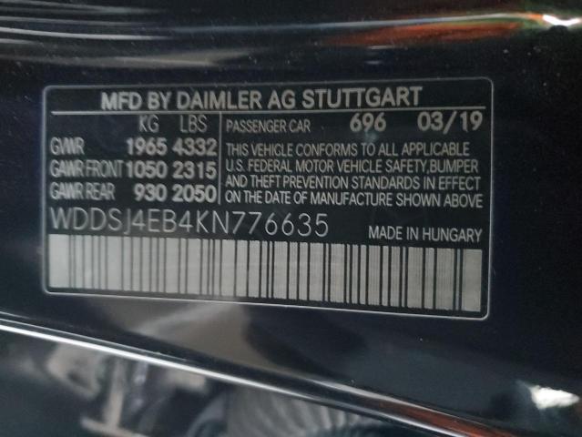 Photo 12 VIN: WDDSJ4EB4KN776635 - MERCEDES-BENZ CLA-CLASS 