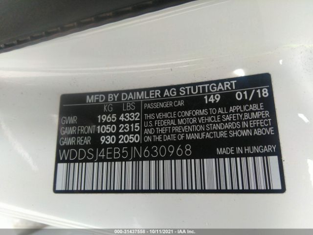 Photo 8 VIN: WDDSJ4EB5JN630968 - MERCEDES-BENZ CLA 