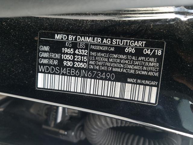 Photo 9 VIN: WDDSJ4EB6JN673490 - MERCEDES-BENZ CLA 250 