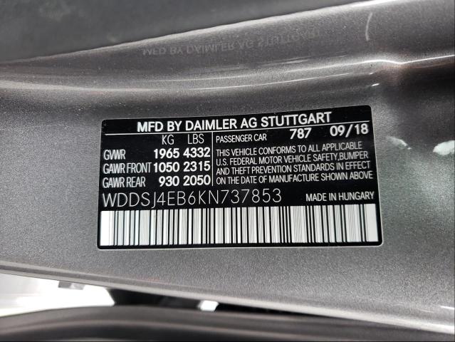 Photo 9 VIN: WDDSJ4EB6KN737853 - MERCEDES-BENZ CLA 250 