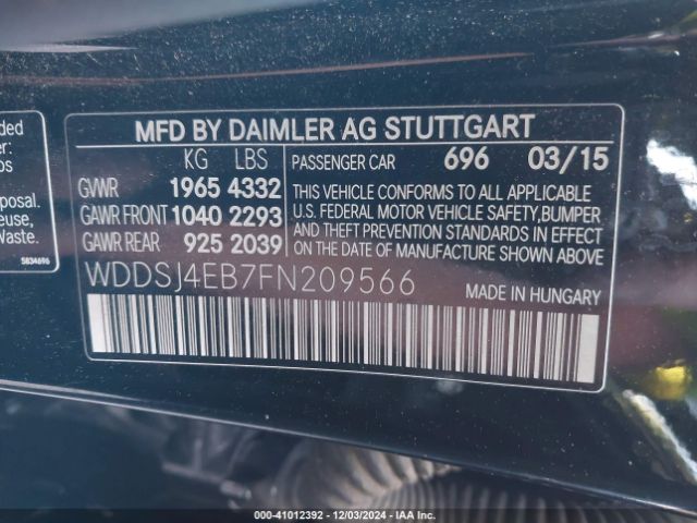 Photo 8 VIN: WDDSJ4EB7FN209566 - MERCEDES-BENZ CLA-CLASS 