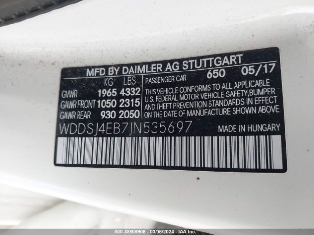 Photo 8 VIN: WDDSJ4EB7JN535697 - MERCEDES-BENZ CLA 250 