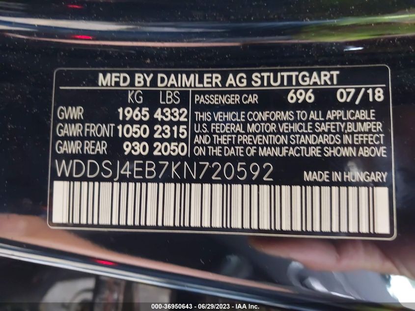 Photo 8 VIN: WDDSJ4EB7KN720592 - MERCEDES-BENZ CLA-KLASSE 