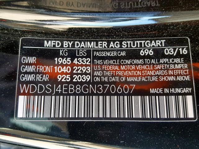 Photo 9 VIN: WDDSJ4EB8GN370607 - MERCEDES-BENZ CLA 250 