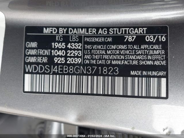 Photo 8 VIN: WDDSJ4EB8GN371823 - MERCEDES-BENZ CLA 250 